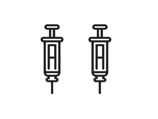 Medical blood gas syringes icon elegant clean line art