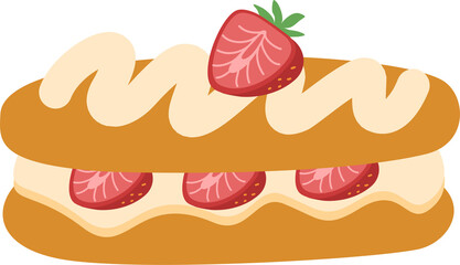 Strawberry Eclairs with Whipped Cream