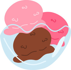 Strawberry Ice Cream Scoops