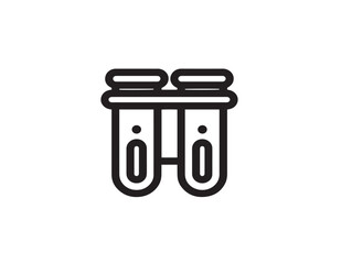 Stylish centrifuge tube laboratory equipment minimal vector icon