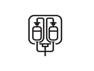Clean dialysis accessories medical equipment vector line icon
