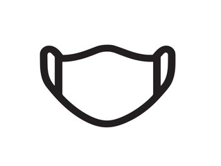 Minimalist medical ear loop mask icon elegant vector design