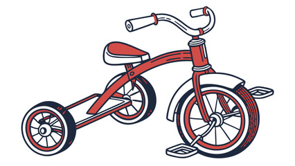 Fototapeta premium Vintage Red Tricycle Illustration.