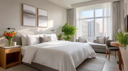 Modern Hotel Room Interior, Luxury Design, Accommodation