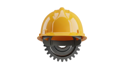 Isolated safety helmet and gear, professional occupational equipment for safety in industry