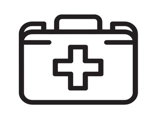 Detailed medical emergency kits illustration in elegant line artwork