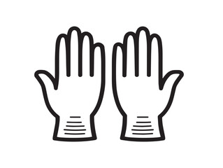 Minimalist exam gloves professional medical icon in clean vector design