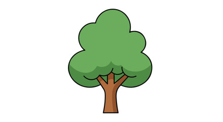 Stylized arboreal illustration featuring a vibrant green canopy atop a sturdy brown trunk depiction of nature 90
