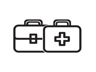 Healthcare Medical First Aid Kit Illustration in Simple Clean Vector Line Design