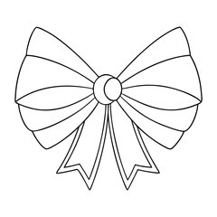 A festive Christmas red bow coloring page, perfect for holiday creativity. Kids and adults can enjoy adding bright shades to this cheerful holiday decoration.
