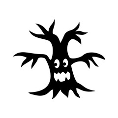Spooky Tree Icon Black