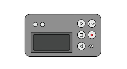 Digitally rendered audio recorder with playback control showcasing a simple modern aesthetic audio equipment design for digital recording 150