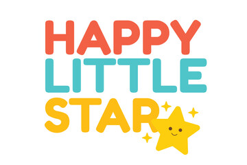 Happy Little Star Cute Kids T-Shirt Design
