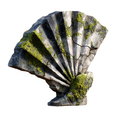 Weathered Antique Stone Fan Sculpture