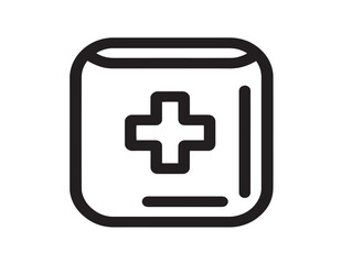 Obraz premium Healthcare Medical Ice Pack Symbol in Elegant Modern Vector Line Artwork