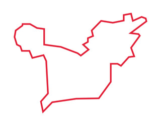 Line illustration of Dibang Valley district map of Arunachal Pradesh state of India