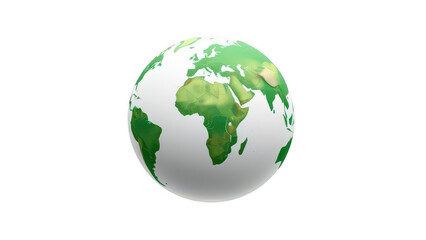 Fototapeta premium A detailed earth globe showcasing the continents of africa and europe, emphasizing environmental awareness and global interconnectedness, isolated on transparent background