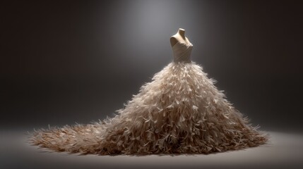 Fototapeta premium Elegant feather wedding gown