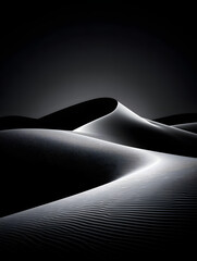Black and white sand dunes
