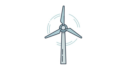 Stylized wind turbine illustration conveying renewable energy and sustainability concept illustration