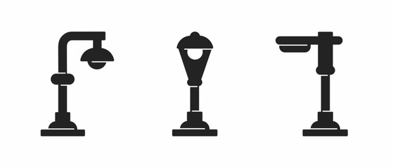 Street light, light. Black illustration of light, street light icon. Stock vector icon design.