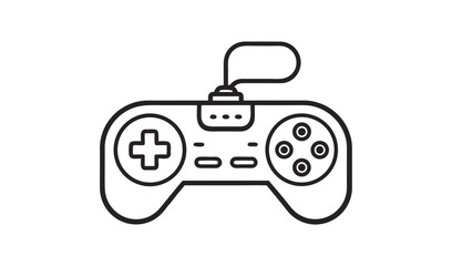 Obraz premium Simple line art drawing of a classic video game controller