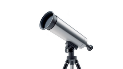 Telescope isolated on transparent background astronomy and science concept exploration of space and universe observation of stars and planets