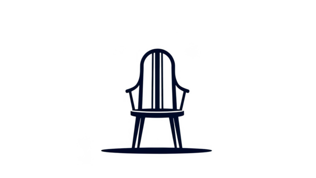 A simple dark blue chair isolated on transparent background, representing furniture, seating, and minimalist design for home decor - Powered by Adobe