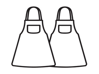 Protective Medical Lab Apron Icon in Clean Minimal Vector Line Illustration