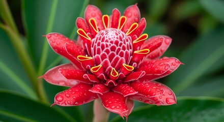 Red Cluster Tropical Flower