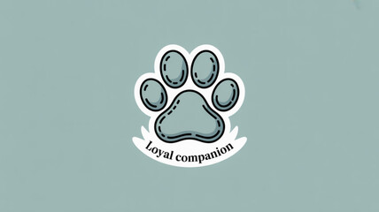 Dog paw print logo design vector illustration for pet shop veterinarian animal care and grooming service