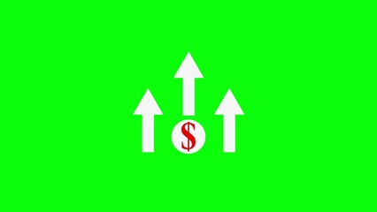 Illustration showing a dollar sign and arrows pointing upwards symbolizing financial growth