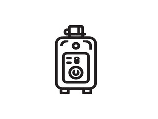 Portable Oxygen Concentrator Equipment Illustration in Clean Minimal Line Art