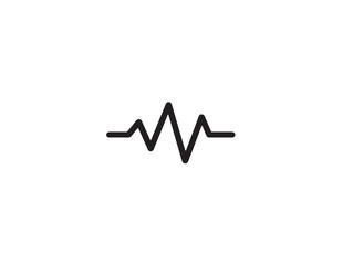 Minimal Medical Pulse Monitor Symbol in Elegant Line Vector Illustration