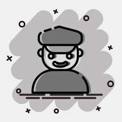 Icon customs. Export import elements. Icon in comic style.