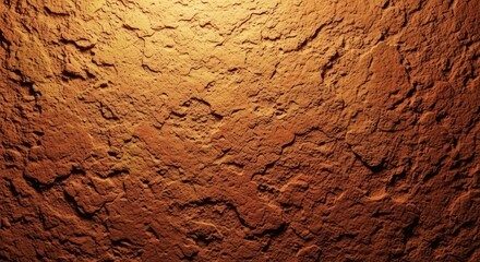 Fototapeta premium Textured rock surface, brown tones, illuminated from above left