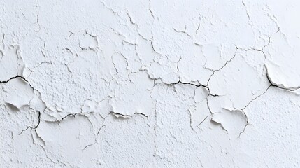 Obraz premium A close-up view of a cracked white wall surface, showcasing texture and imperfections