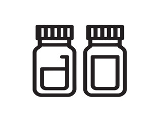 Professional line art of medical specimen containers vector style