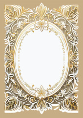 golden frame with floral ornament Decorative Border for Invitations