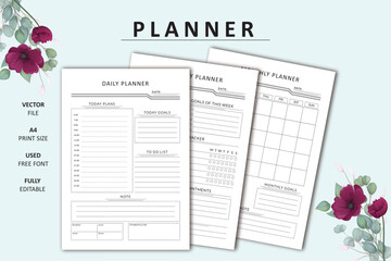 Printable Daily Planner Template with To Do List and Schedule