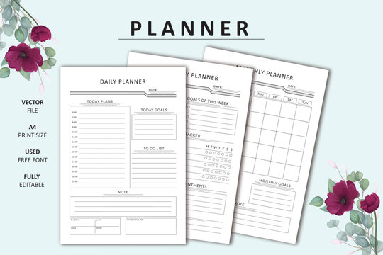 Printable Daily Planner Template with To Do List and Schedule