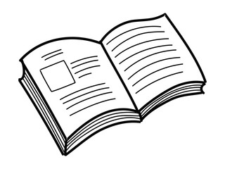 Minimalist Line Art opened Book