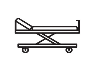 Professional medical stretcher drawing in clean flat vector