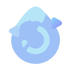 Fototapeta premium Water cycle sustainability icon in gradient blue 