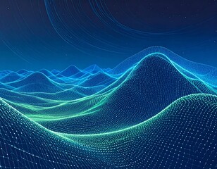 Abstract digital landscape at night (1)