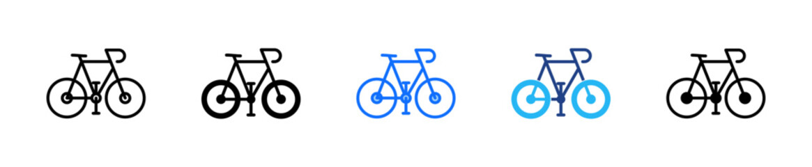 Fototapeta premium Bicycle Icon Set Multiple Style Collection