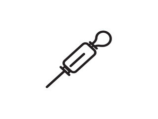 Professional suction catheter icon in flat medical line drawing