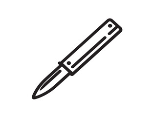 Detailed vector line art of surgical medical blade