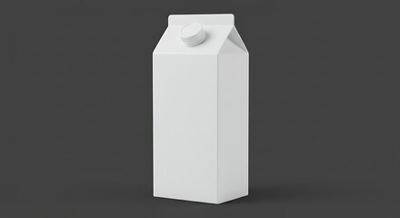 Minimalist White Milk Carton Mockup Isolated Against a Gray Background variation 2