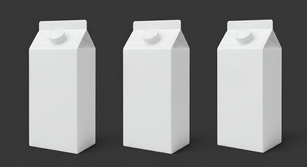 Minimalist White Milk Carton Mockup Isolated Against a Gray Background variation 3